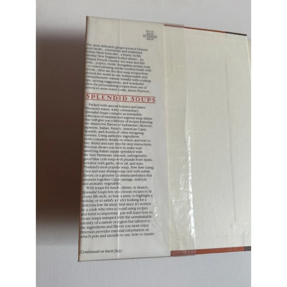 Splendid Soups James Peterson Cookbook Hardcover Bantam Books RecipesTechniques